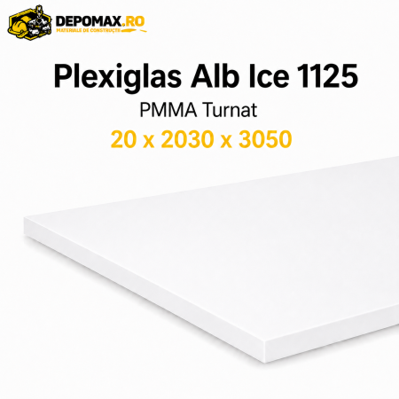 Plexiglas Alb Ice 1125 PMMA turnat 20 x 2030 x 3050 mm